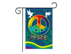 Bandera con el símbolo de la paz para la decoración de jardines exteriores.