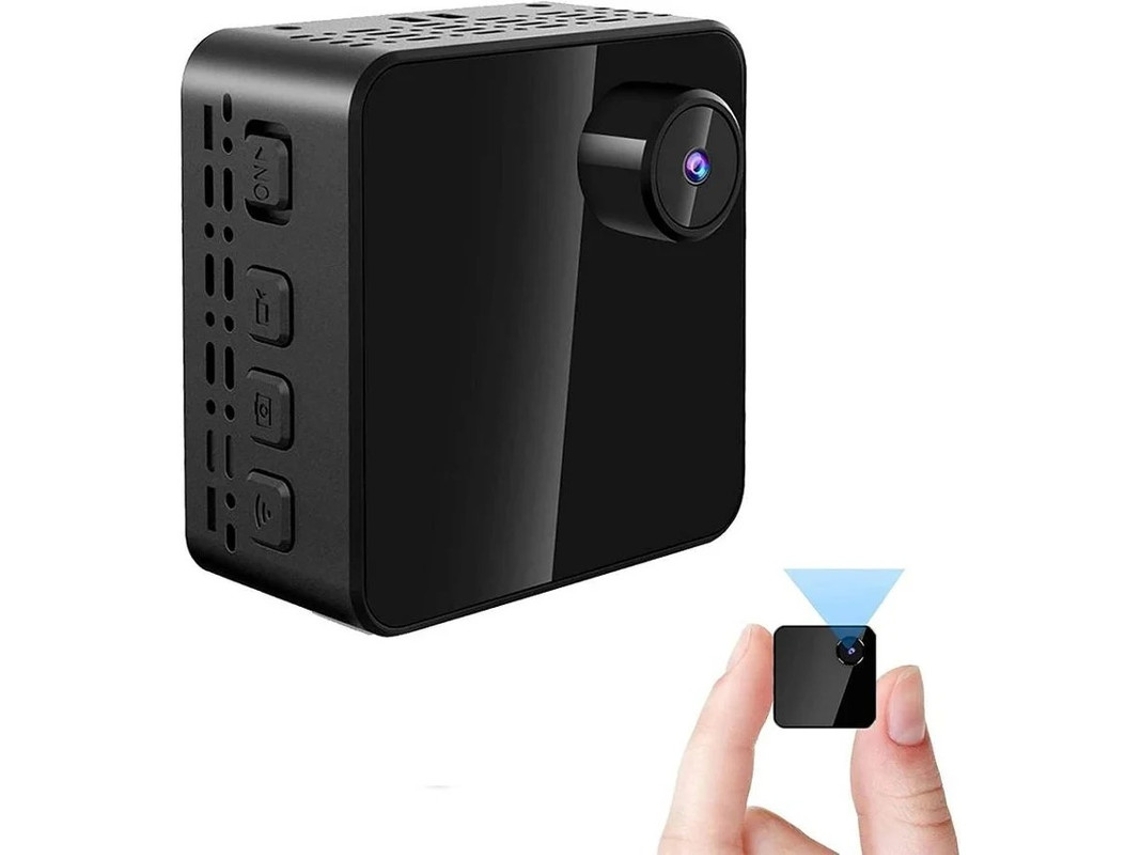 Mini cámara espía 1080P/4K HD inalámbrica para bebés, monitor con visión nocturna, detección de movimiento y visualización remota (negra) Bestvite