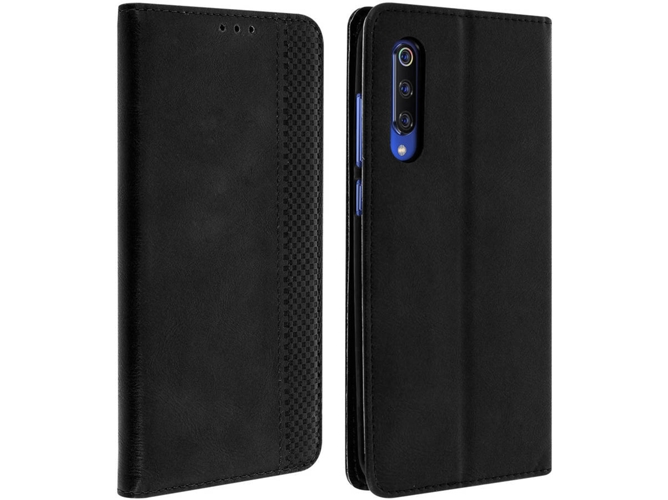 Funda Xiaomi Mi 9 AVIZAR Vintage Wallet Negro