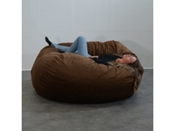 Puf Gigante De Micro Gamuza Desenfundable Marrón 180 Cm