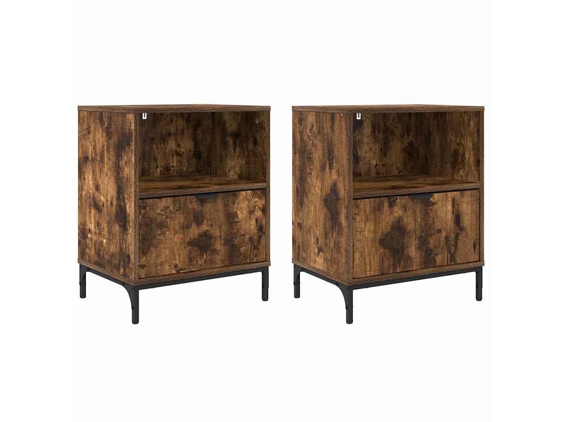 Maison Exclusive - 2 Pcs Roble Ahumado 49 X 36 X 61 Cm Madera Contrachapada