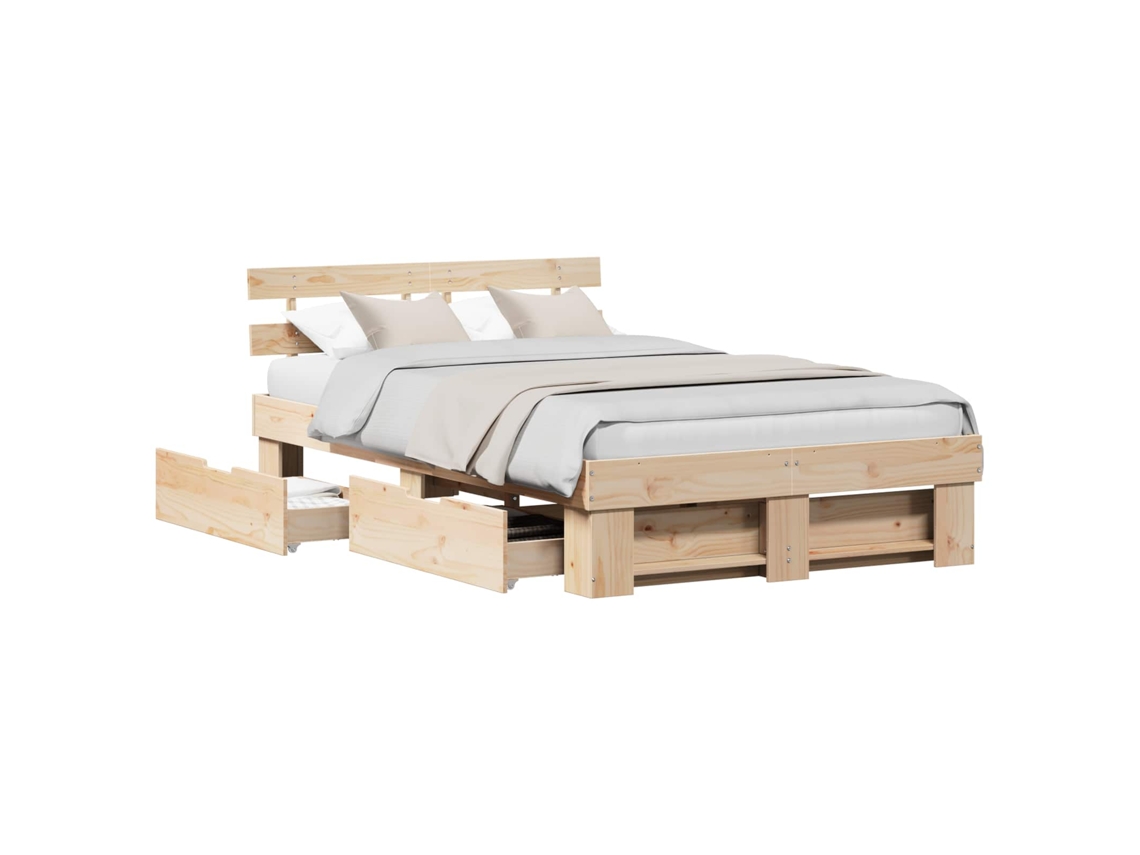 Maison Exclusive - Estructura De Cama Marrón 120 X 190 Cm Madera De Pino Macizo