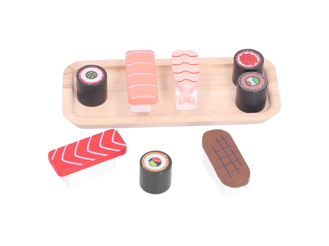Set De Sushi De Juguete Para Niños, Juego De Simulación De Restaurante, Madera Maciza, 3+