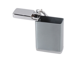 Portátil Cenicero Mini De Aleación De Zinc Ignífugo Con Tapa Y Porta Llaves Plata