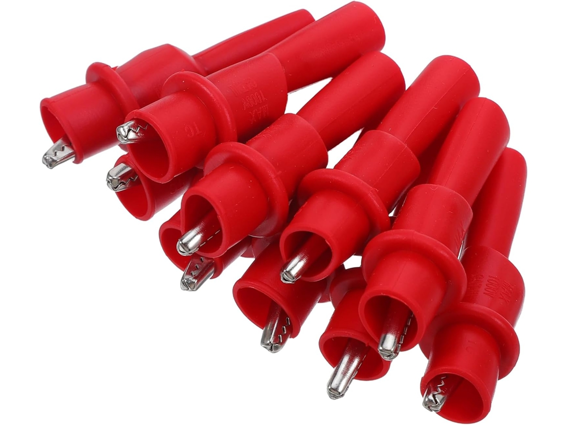 Juego 10 Pinzas Cocodrilo Rojas Aisladas Pruebas