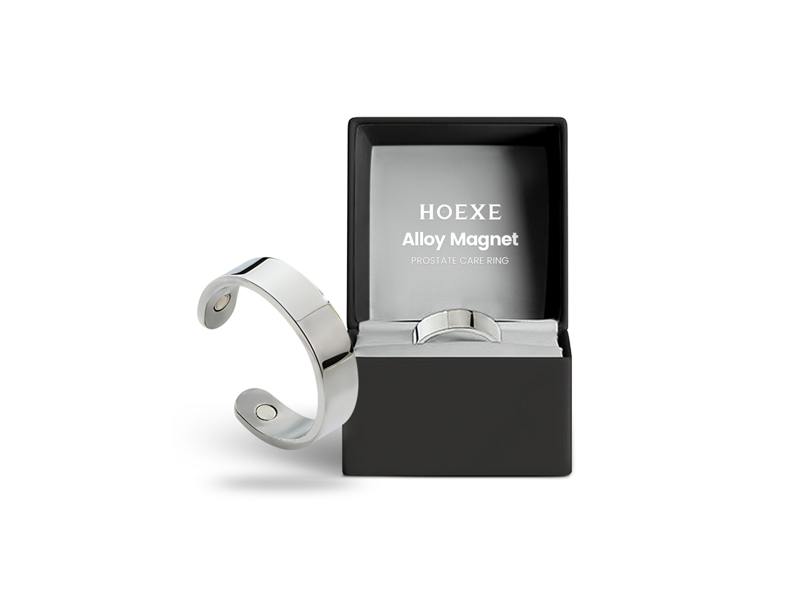 Anillo magnético plateado Hoexe, cómodo para practicar deporte.