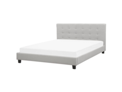 Cama con somier BELIANI Rochelle de Poliéster Gris 190x218x108