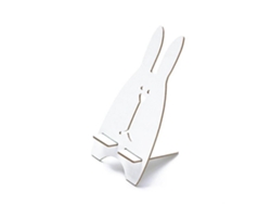 Soporte De Teléfono Móvil De Madera Diy Original Conejo Bonito Portátil (beige)