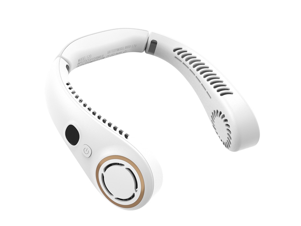 Ventilador de cuello portátil MDUG, 3 velocidades, silencioso, USB (blanco)