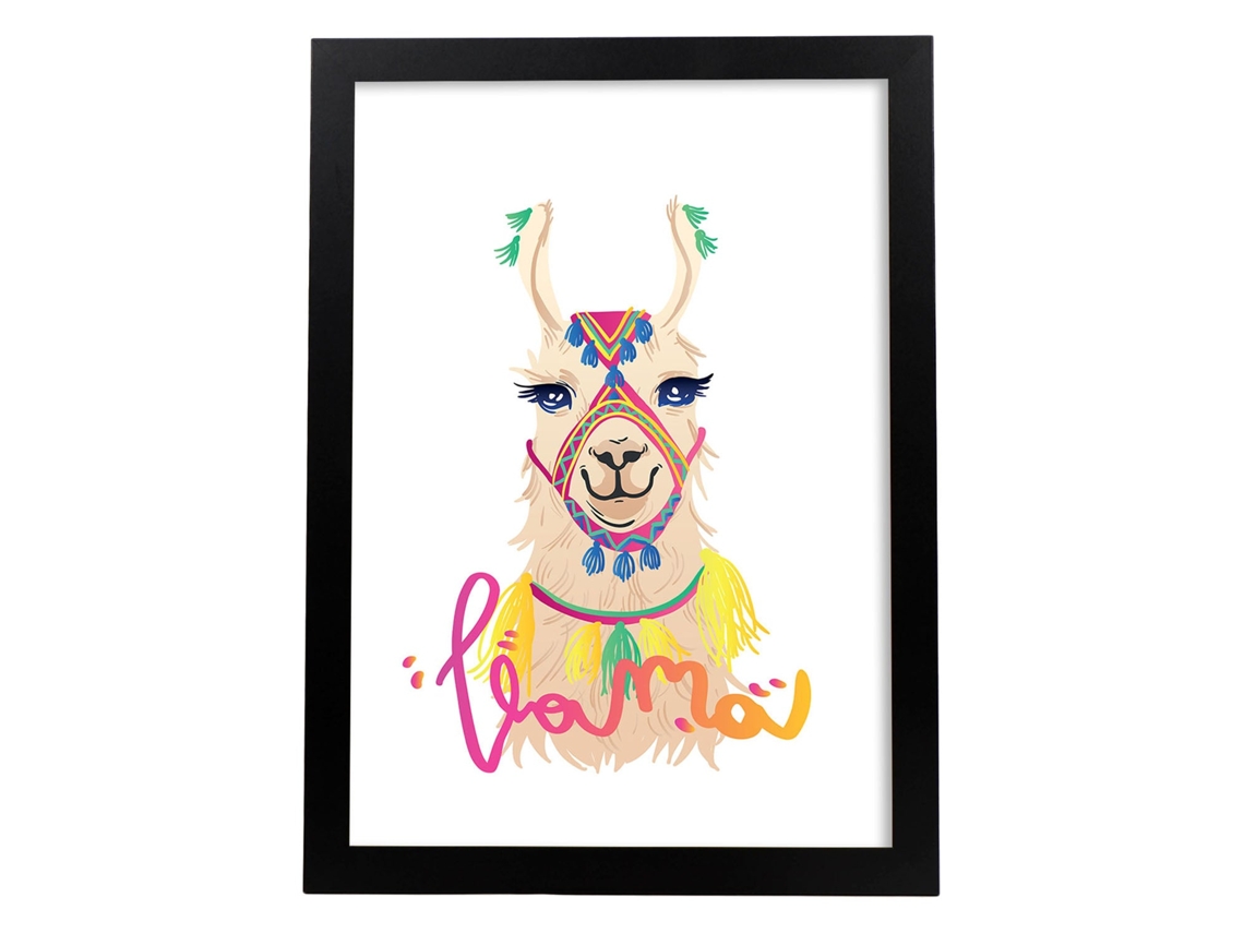 Posters Con Mensajes Felices Ilustrados. Lámina De Decoración 'Llama' Con Frases Motivadoras Y Llenas De Energia. Sin Marco
