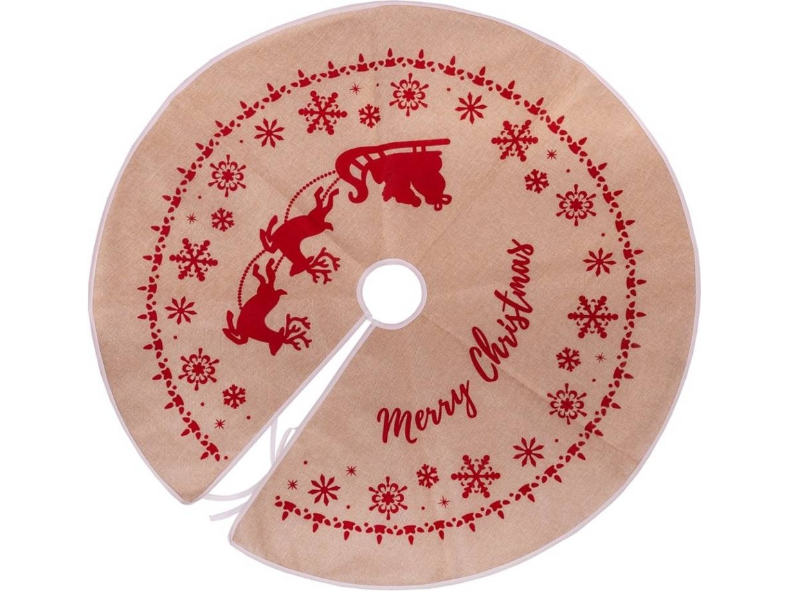 Cubre pies LOLAHOME Cubre Pie Árbol De Natal Rojo (100 cm - Tela)