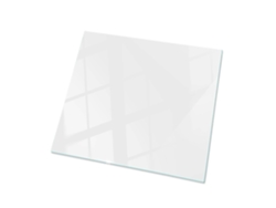 Tablero de mesa cuadrado de cristal (50 x 50 cm - Blanco liso)