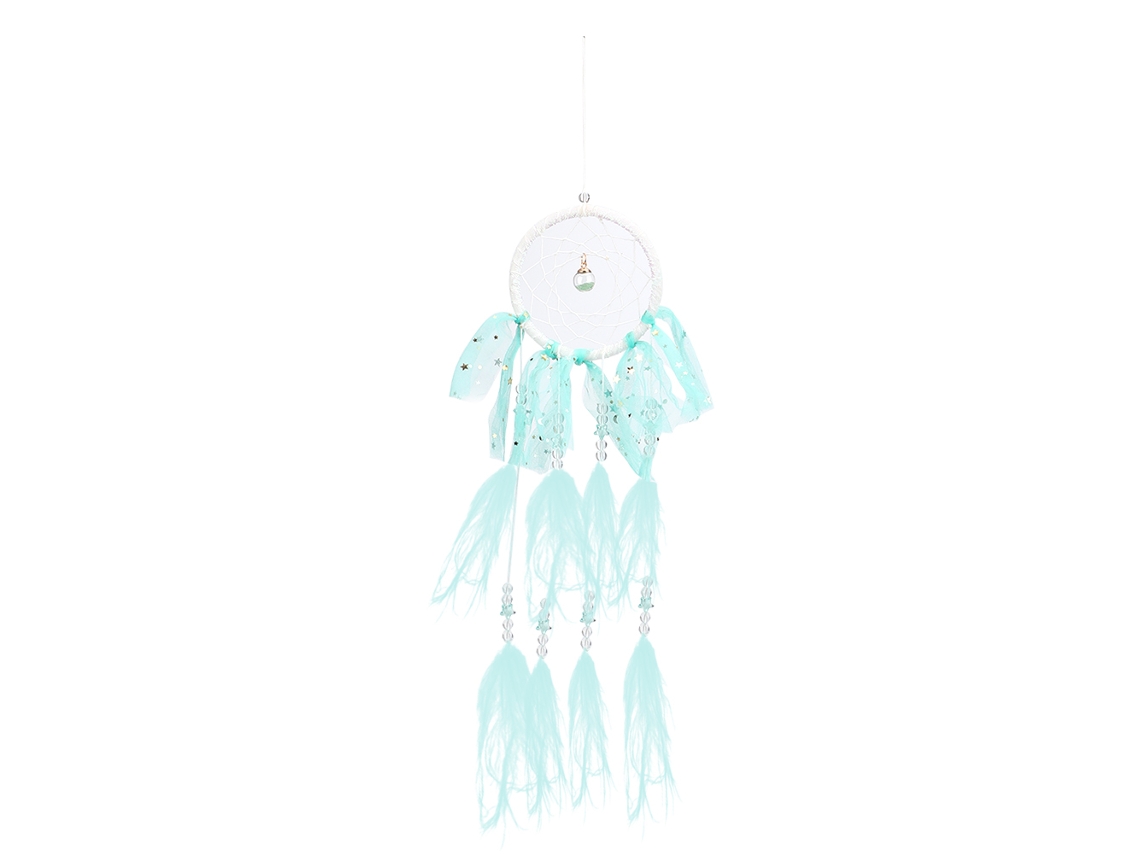 Timbre de pared Dream Ring con plumas verdes para decoración
