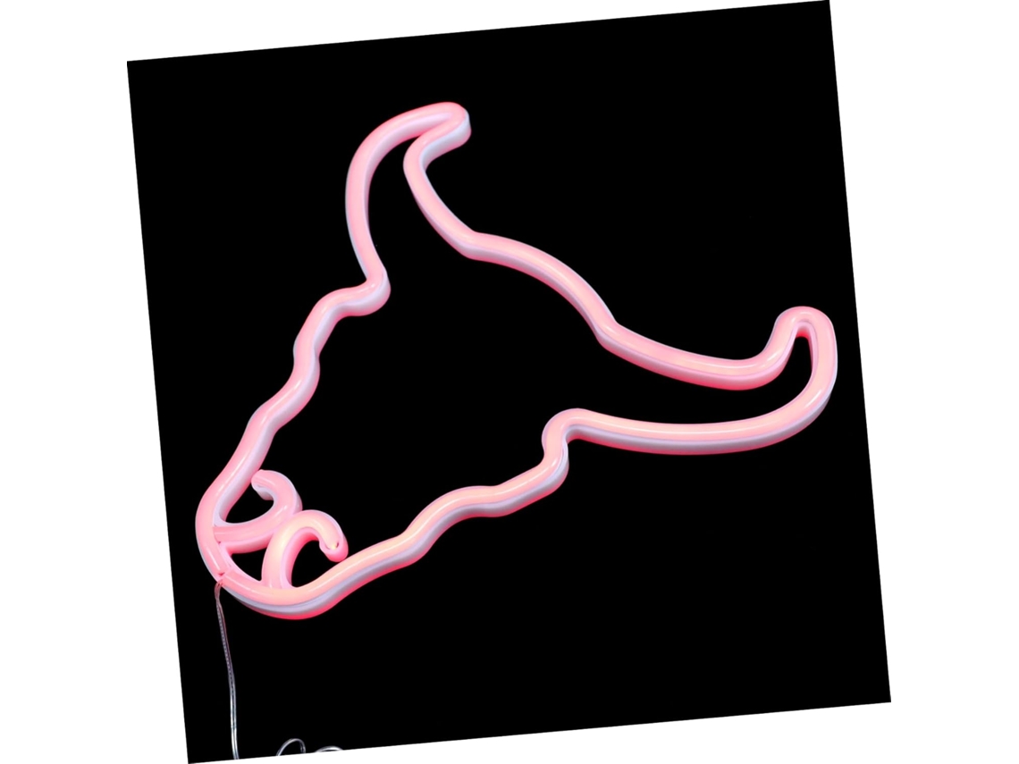 Lámpara Colgante Led Roja De Neón Con Forma De Cabeza De Vaca, Luz Decorativa Para Fiestas, Adorno.