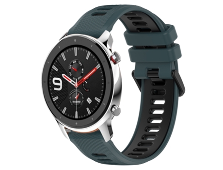 Correa Smartwatch para Amazfit GTR 4 Pro 22MM Silicona Bicolor Sport (Verde Oliva + Negro)