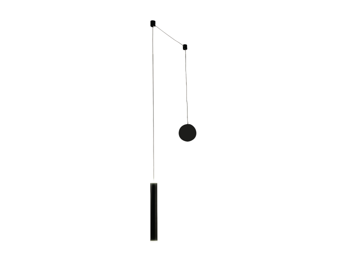 Lámpara colgante descentralizada Fabas Luce Prado de 6,5 W en negro mate con LED regulables y montaje descentralizado