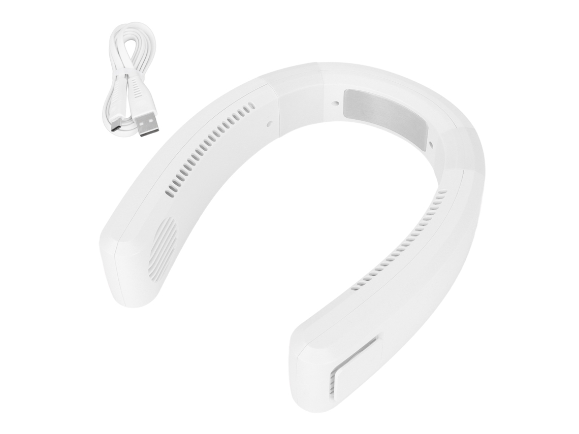 Ventilador De Cuello Usb Portátil Sin Aspas, 4000 Mah, 80 Orificios, 4000-5500 Rpm, Blanco