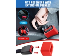 Suportes Fivela Cinto Segurança 2 Unid Reforços Flexíveis Silicone Cor Vermelha