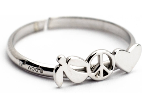 Anillo WOO'S PURE FEELINGS Love, Peace and Hope (Plata - Plateado - 1.5 cm)