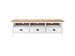 Mueble TV Hill 158x40x47 Cm Pino Macizo Blanco MAISON EXCLUSIVE