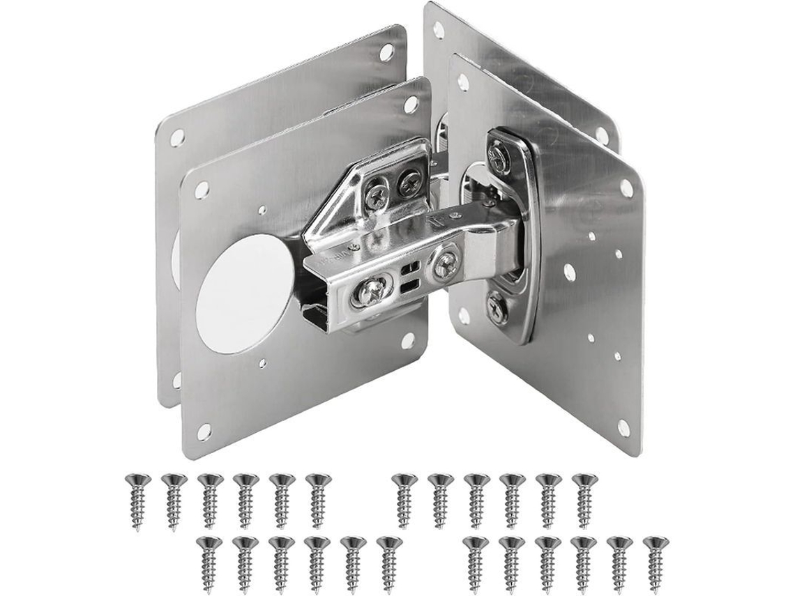 Kit De Reparo De Dobradiça Oculta Com Parafuso De Fixação Para Armário Gabinete Móveis 4pcs