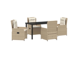 Maison Exclusive - Conjunto De Comedor De Jardín 5 Pcs Beige Y Gris Claro