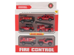 Ats-6pcs Set De Camiones De Bomberos Modelos De Aleación Inercial Juguetes Interactivos Para Niños Y Adultos