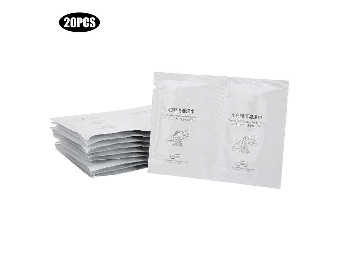 Rebe-20 Toallitas Húmedas Desechables Para Limpiar Zapatos Deportivos Blancos.