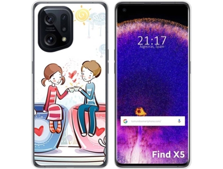 Carcasa para Oppo Find X5 5G TUMUNDOSMARTPHONE Dibujos Café Multicolor
