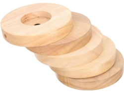 Juego De 5 Patas De Lámpara De Madera Maciza Con Goma, Bases Redondas Simples Para Lámpara De Escritorio Y