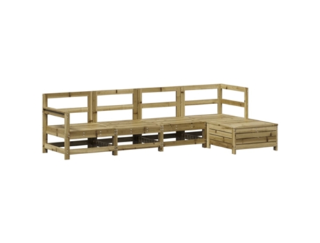 Conjunto 5 de sofás de jardín VIDAXL madera de pino impregnada
