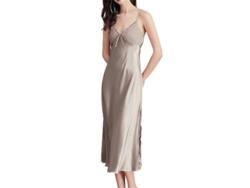 Fasst-ropa De Noche De Seda Satinada Para Mujer Con Tirantes Espagueti Sin Mangas Y Encaje