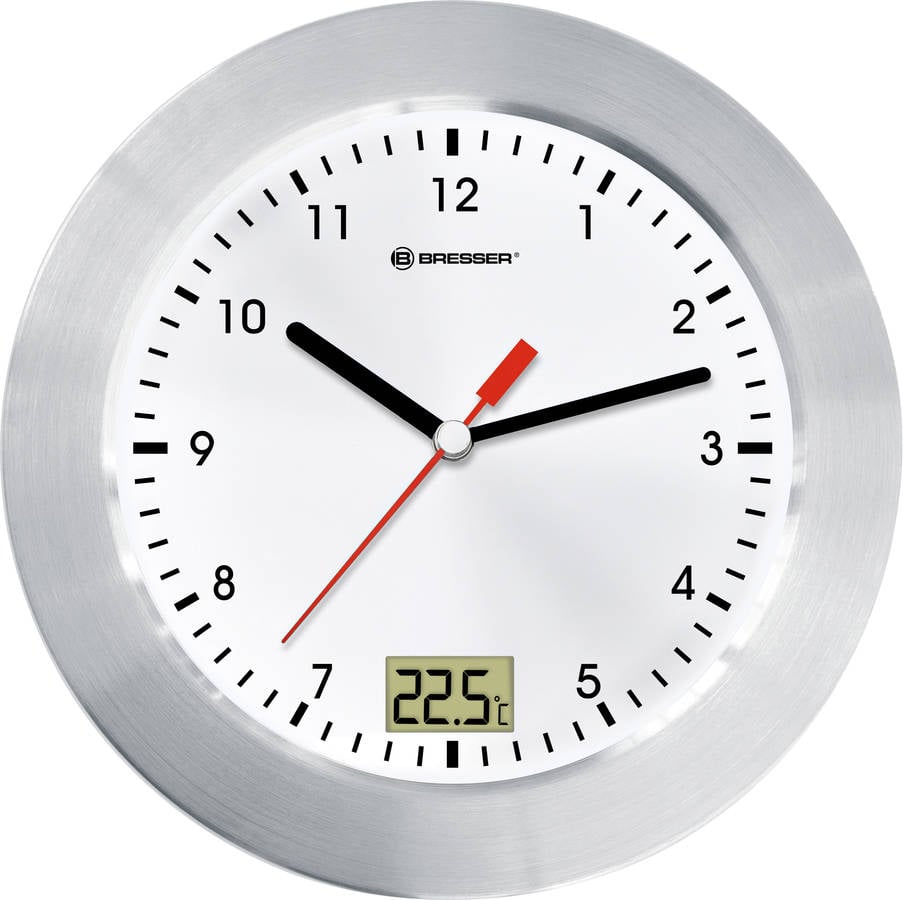 Bresser Mytime Reloj de pared 25cm blanco funkwanduhr radiocontrolado metal aceroblanco 25 x 4.6 8020312gye000