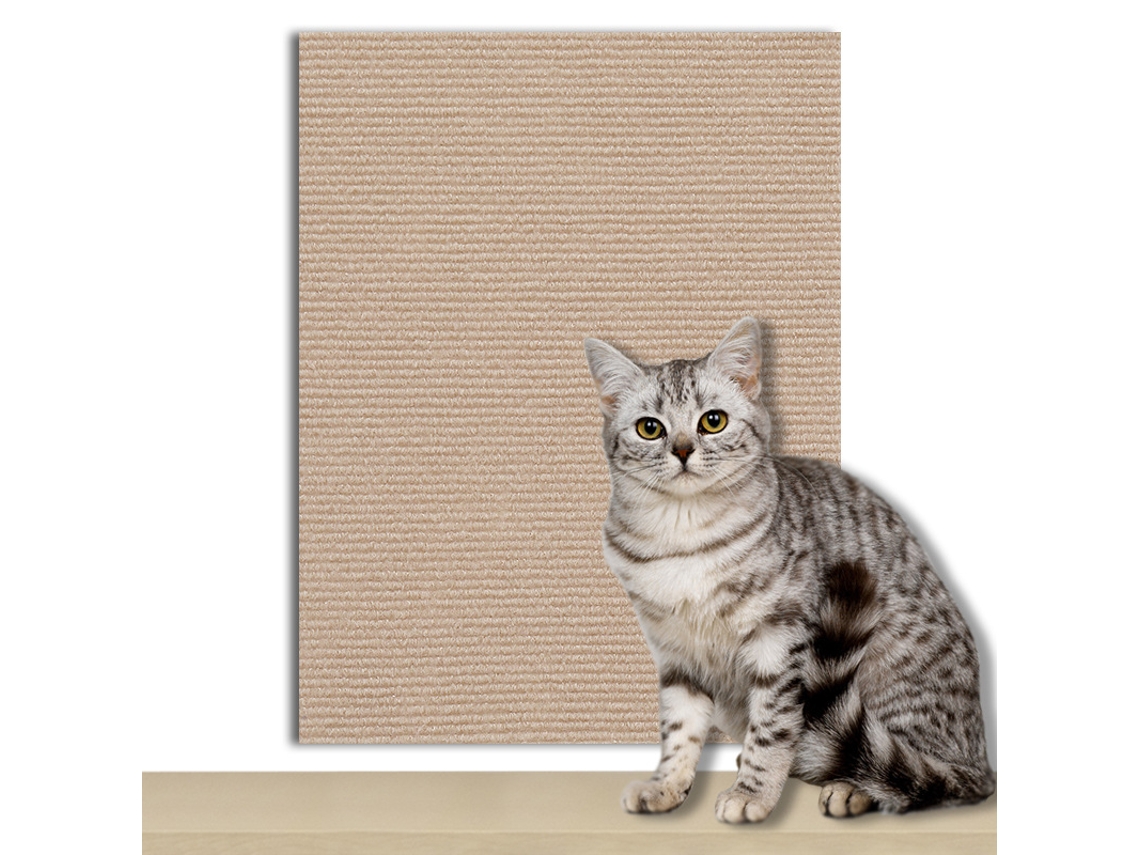 Protector Antiarañazos Para Gatos Con Base Autoadhesiva, 30x300cm. Protege Sofás, Suelos Y Sillas De Arañazos. Digitallab (caqui)