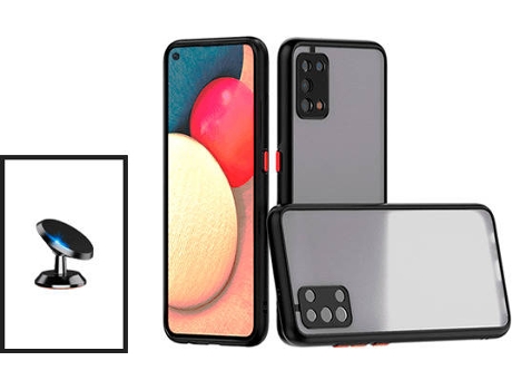 Kit Carcasa Trasera Protección Cámara + Soporte Magnético Oppo A74 5G GIFT4ME Negro