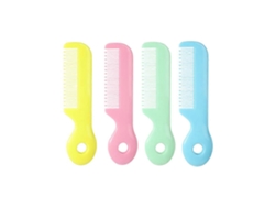 Peine de seguridad de 4 piezas con dientes redondos para masaje del cuero cabelludo, ideal para bebés. Tienda Jinyubo (azul, rosa, verde y amarillo).