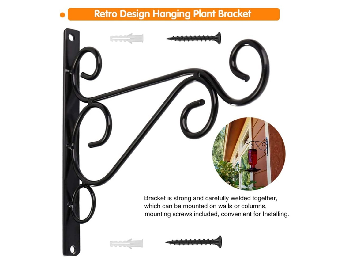 Soportes de gancho negros para plantas de exterior (2 unidades)
