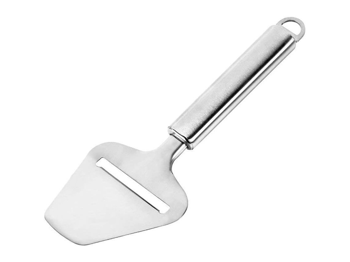 Cortador De Queso Clásico De Acero Inoxidable Con Cuchilla Resistente Y Manejo Profesional Seguro.