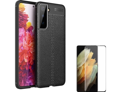 Funda y Protector para Samsung Galaxy S21 PHONESHIELD Rugged Leather Negro