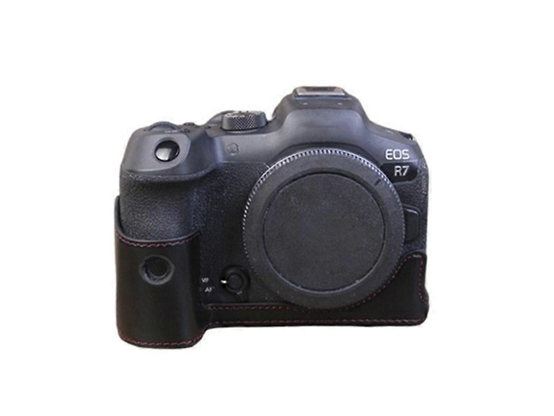 Estuche protector de piel sintética con apertura para batería compatible con la cámara digital Canon Eos R7 Facpoet