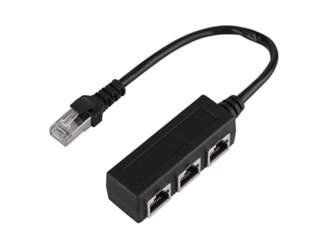 1 x RJ45 Macho para 3 Fêmea Ethernet Hub de Extensão Cabo Ethernet Adaptador de Interface Splitter