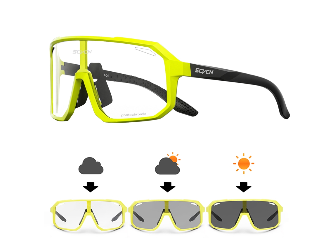 (amarillo) Gafas De Ciclismo Fotocromáticas Unisex, Protección Uv400, Aptas Para Deportes Al Aire Libre.