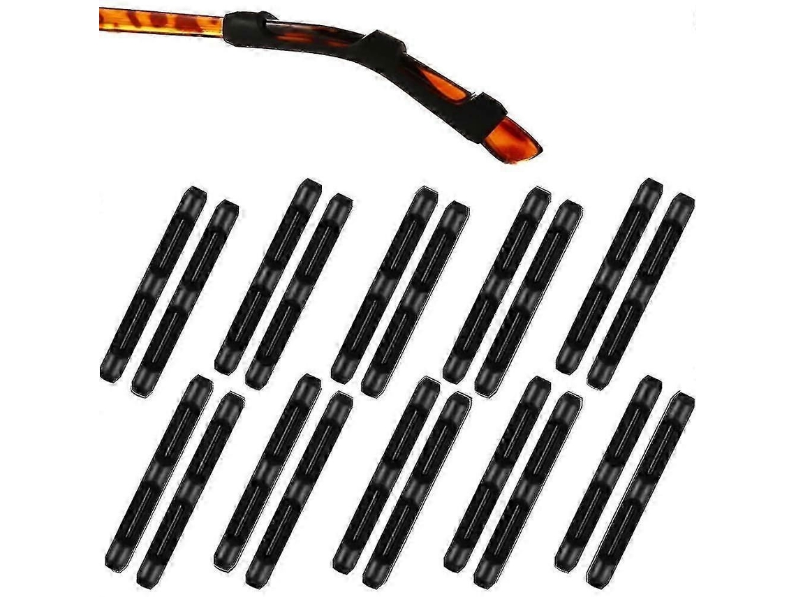 7 pares de almohadillas de silicona suave para gafas, puntas de patillas, antideslizantes, con gancho GOKOCO (todos, negro 2)