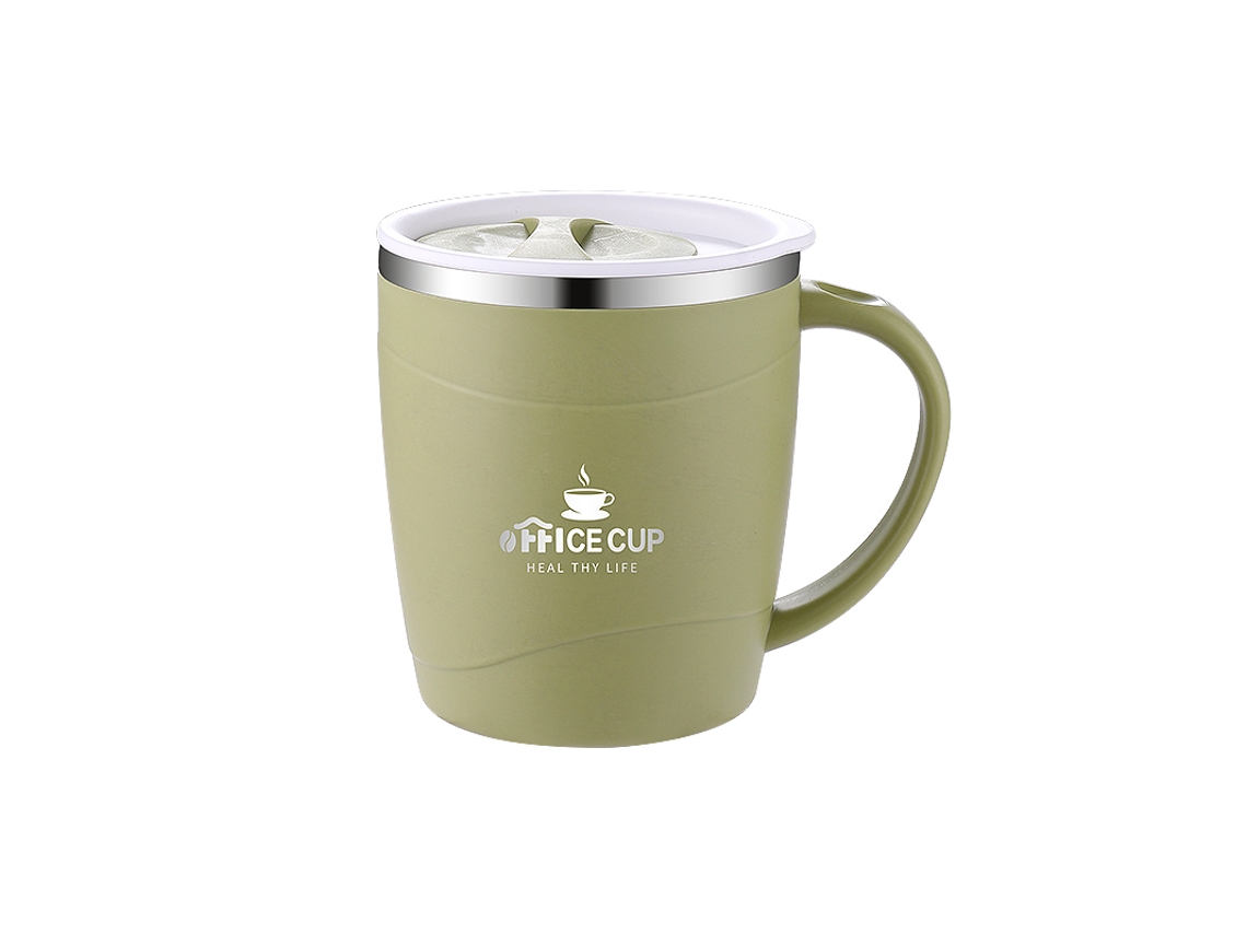 (verde) Taza De Café De Acero Inoxidable Con Aislamiento De Doble Pared, Adecuada Tanto Para Bebidas Frías Como Calientes, Resistente Al Calor Y Al Frío.