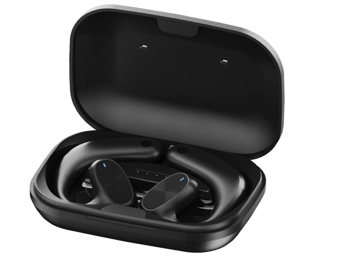 YEMAESRE Auriculares Bluetooth Conducción sobre la oreja Ganchos para la oreja Impermeable Negro