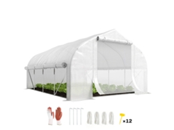 Estufa Túnel 4x3x2m Porta Tela 8 Janelas Pe Branca