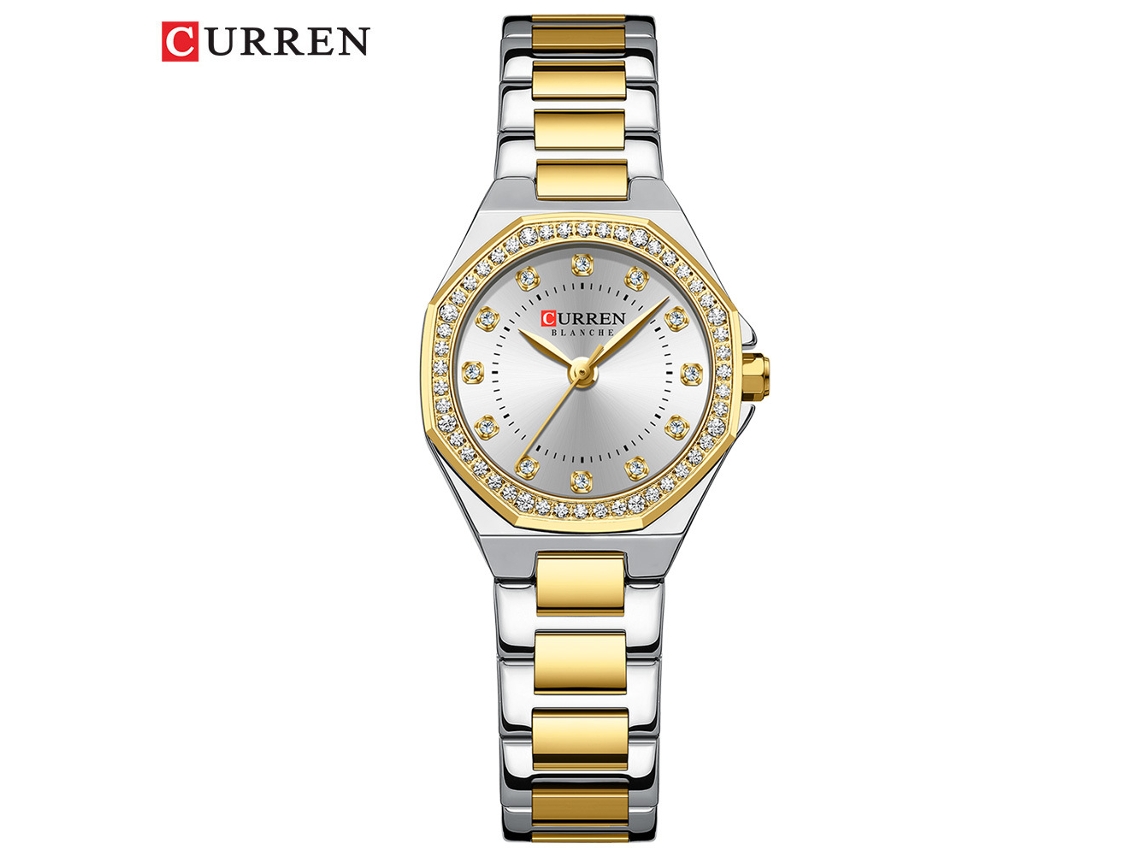 Elegante Reloj De Mujer Con Pedrería, Esfera Octogonal, Resistente Al Agua.