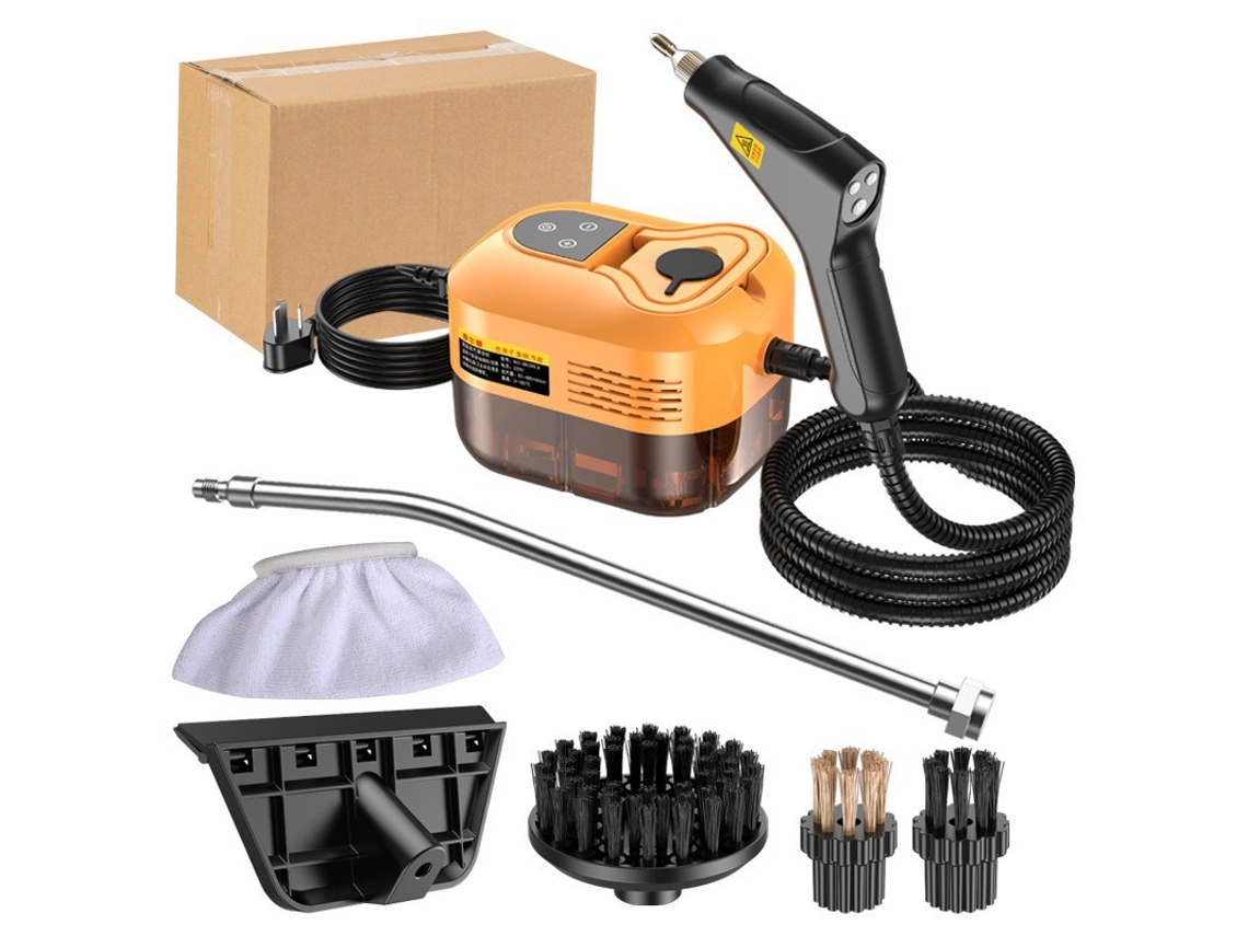 Limpador A Vapor De Alta Temperatura E Alta Pressão De 1500 W, 1200 Ml Com 3 Cabeças De Escova, 6 Modos Ajustáveis,laranja Gertiz