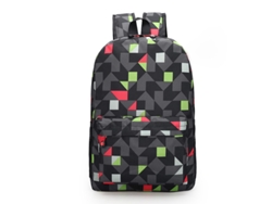Mochila impermeable para niñas, estudiantes, estampado de rombos, negra