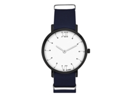 Reloj De Pulsera De Cuarzo Para Hombre Con Correa De Nailon Y Esfera Redonda Azul Marino.